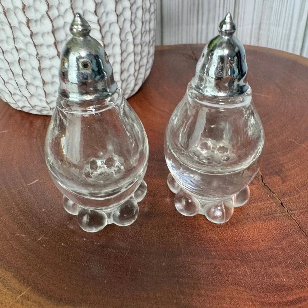 Vintage 1980s Imperial Glass Candlewick Anchor Salt & Pepper Shakers Art Deco